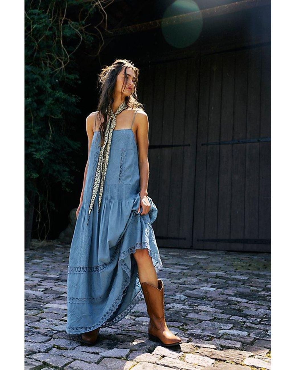 Free People Black Solana Midi Dress