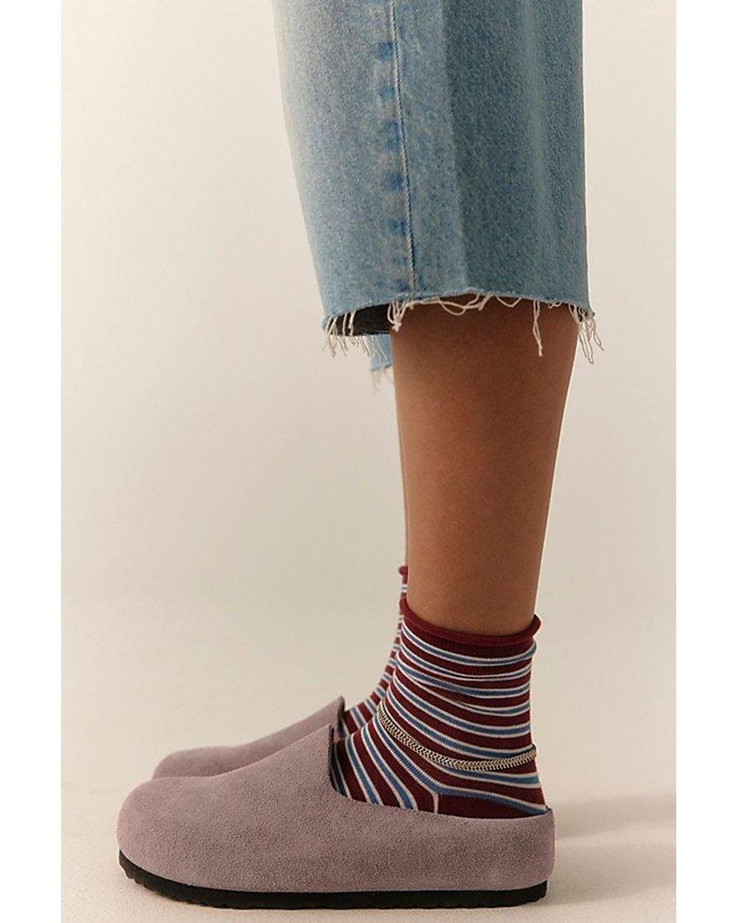 Free People Red City Cool Stripe Trouser Socks