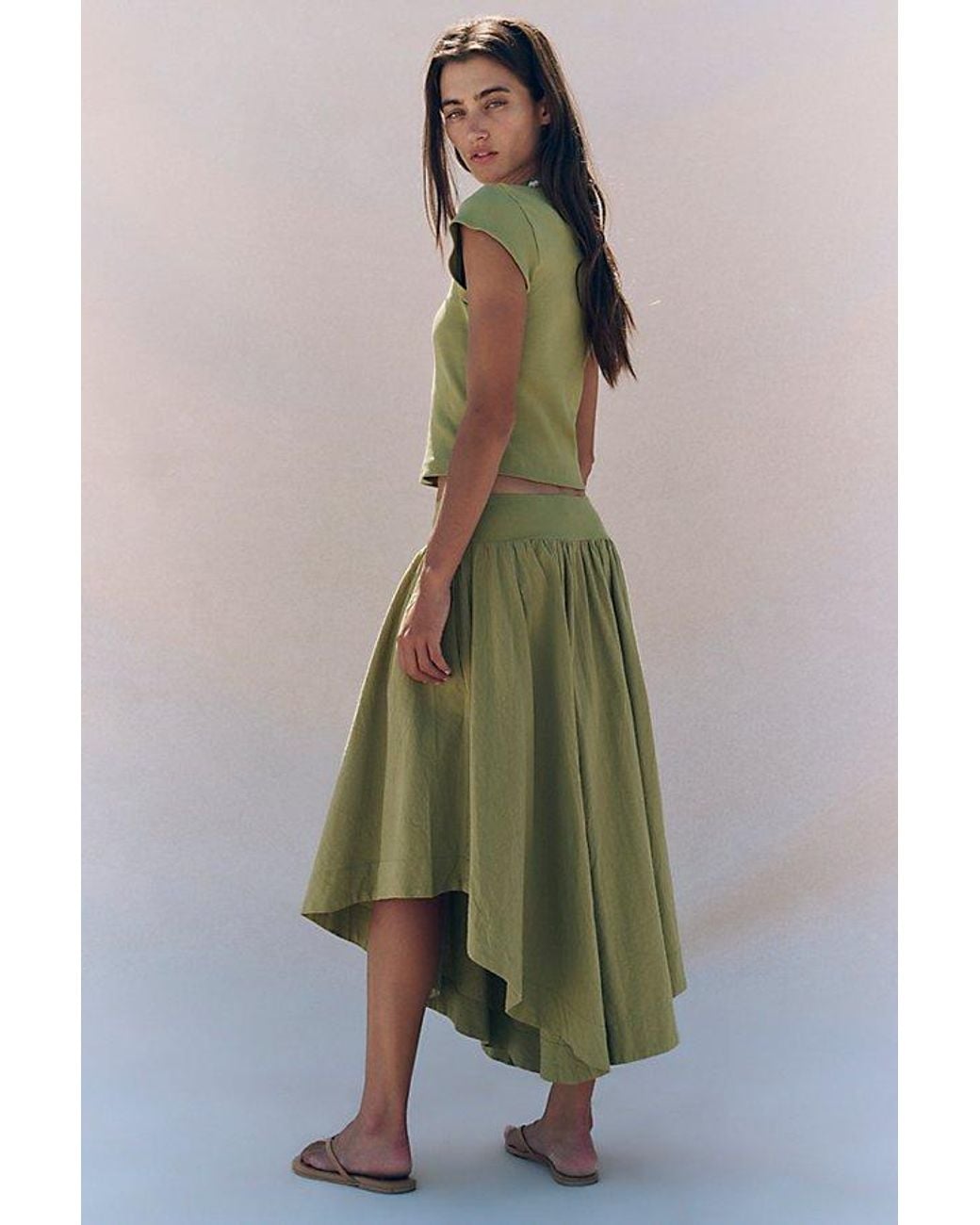 free-est Green Annette Tee Skirt Set By