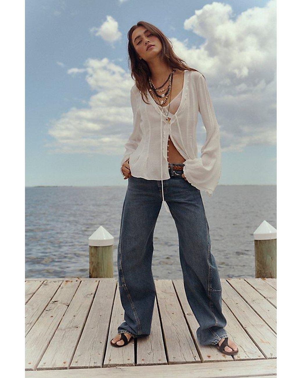 Free People Natural Amorella Blouse