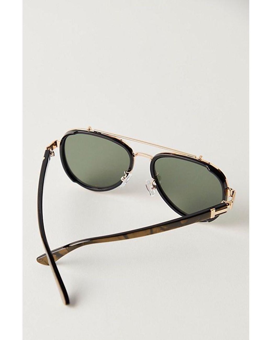 Free People Black Wesley Oversized Aviator Sunglasses
