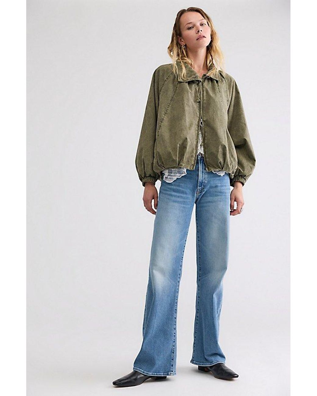 Mother Blue The Mid Rise Lasso Sneak Jeans