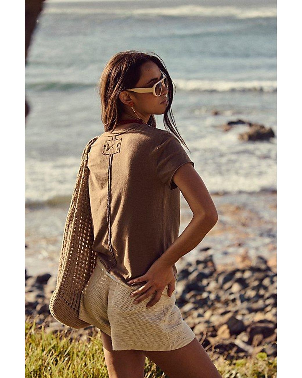 Free People Brown Nova Tee