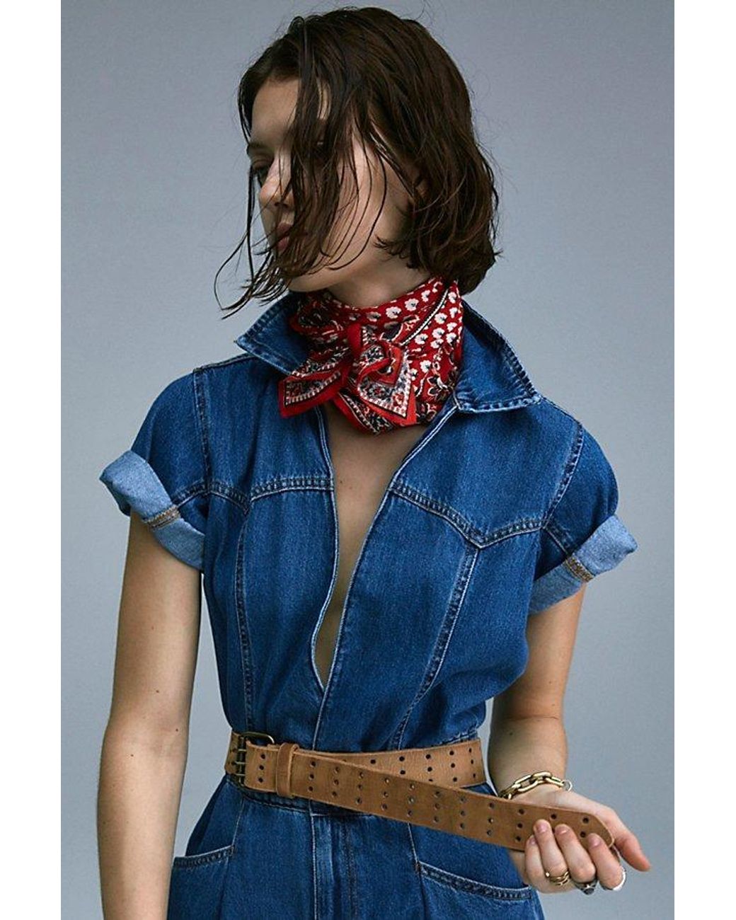 Free People Blue Lotus Paisley Print Bandana