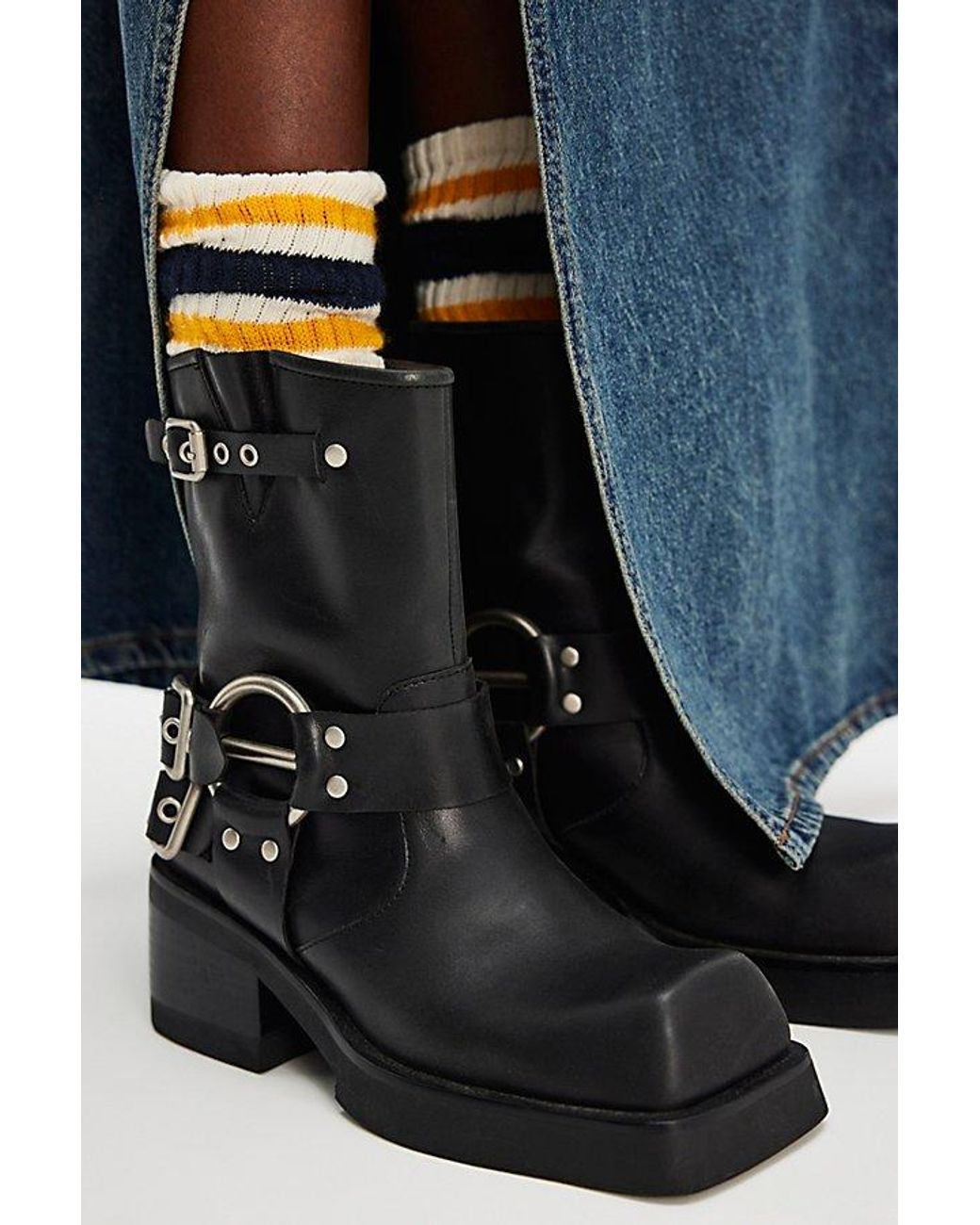 Jeffrey Campbell Lights Out Moto Boots in Black Lyst