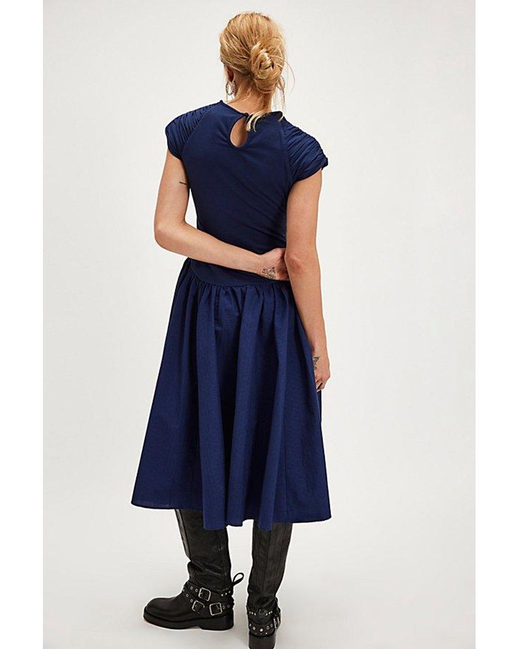 Free People Blue Afternoon Elegance Midi Dress