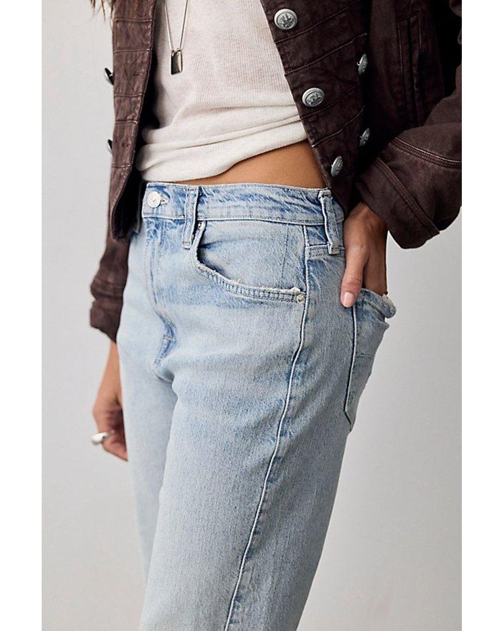 Free People Blue Edie 90S High-Rise Tapered Jeans