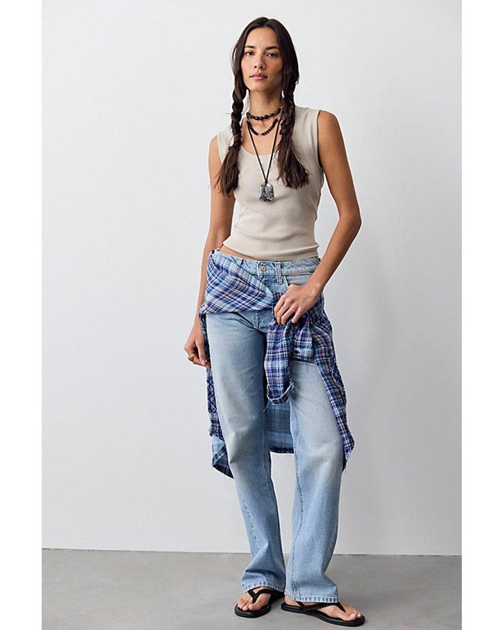 Free People Blue Luna Mid-Rise Straight Jeans