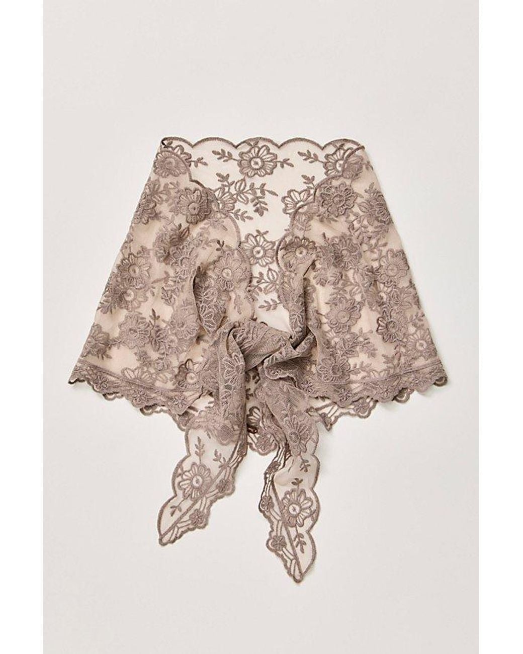 Free People Black Forever Lace Triangle Scarf
