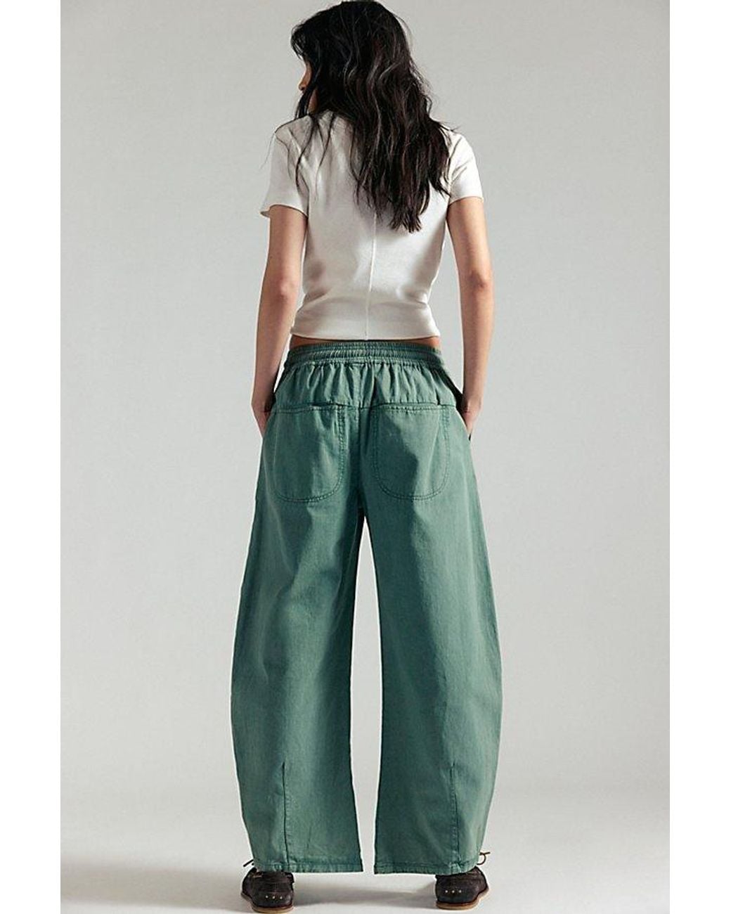 Free People Natural Lex Pull-On Barrel Pants