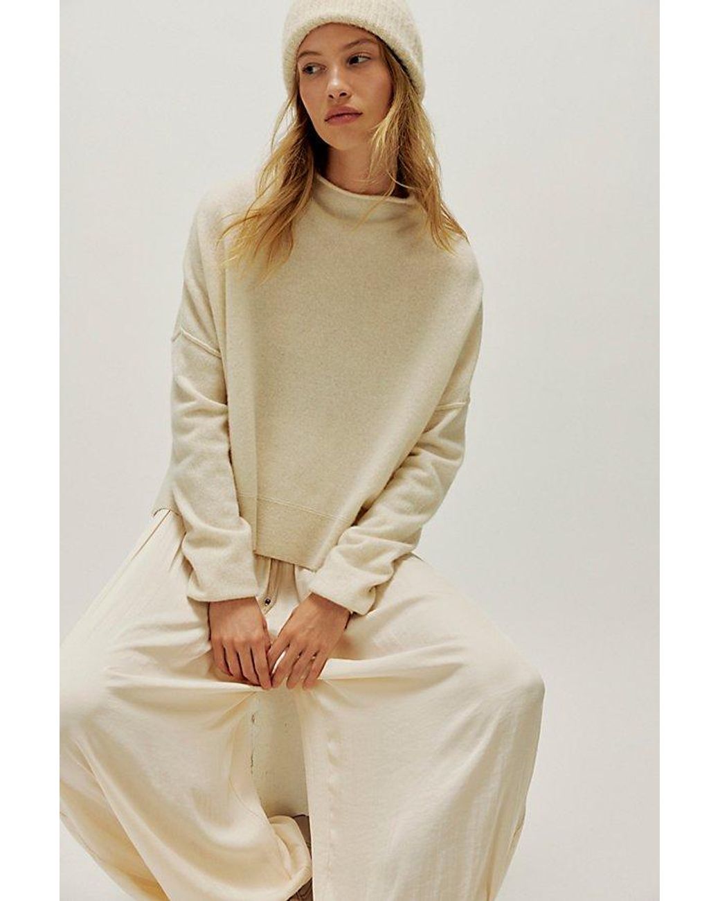 Free People Brown Ambrose Cashmere Turtleneck Sweater