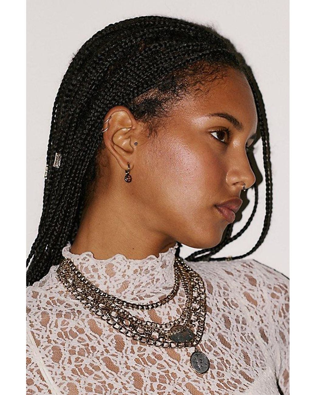 Free People Metallic Raye Hoop & Drop Earrings