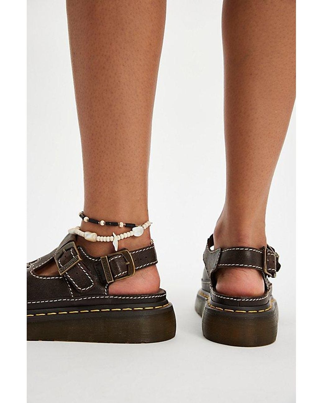 Dr. Martens Black Dunnet Flower Sandals By