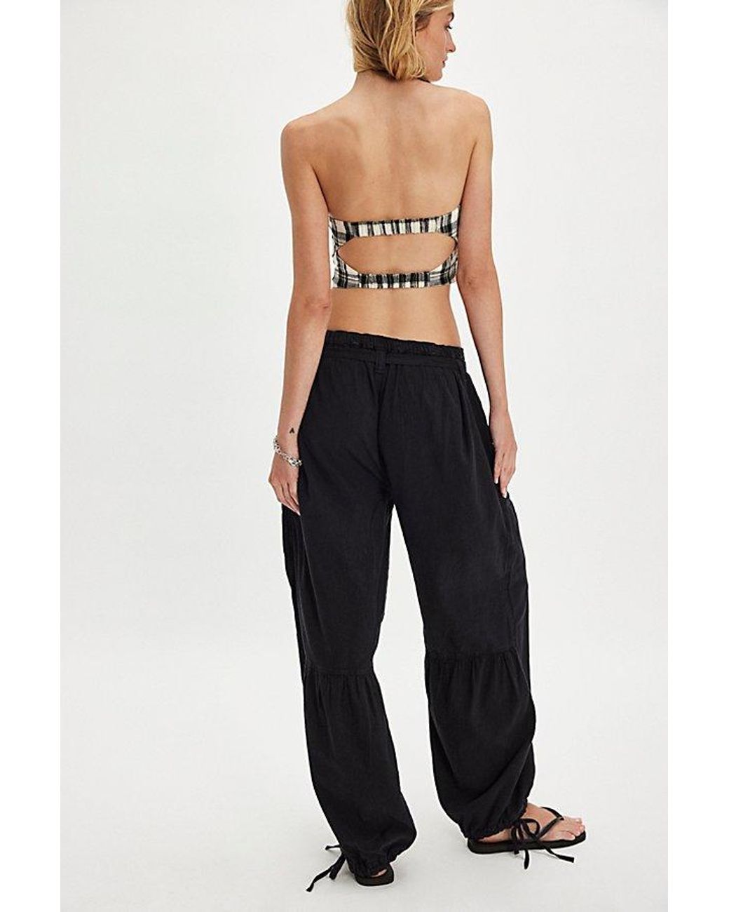 Free People Costa Linen Solid Pants in Blue | Lyst