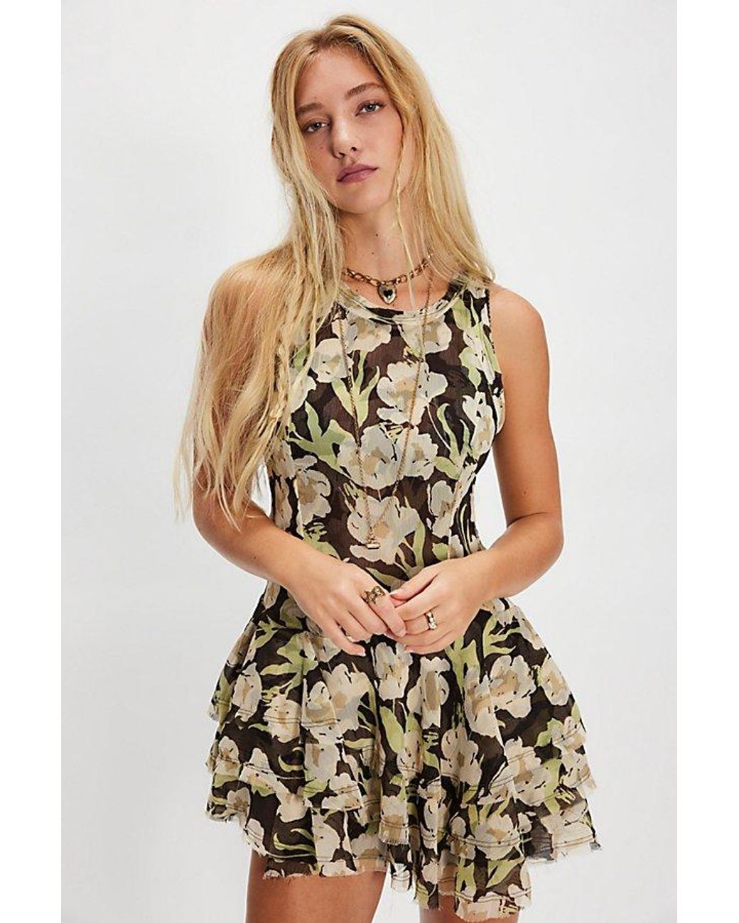 Free People Multicolor Raven Printed Mini Dress