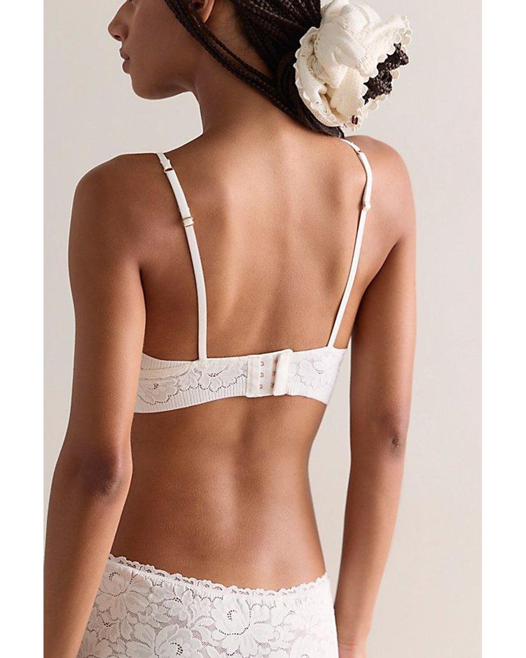 Intimately By Free People White Smooth Talking Lace Triangle Bralette By