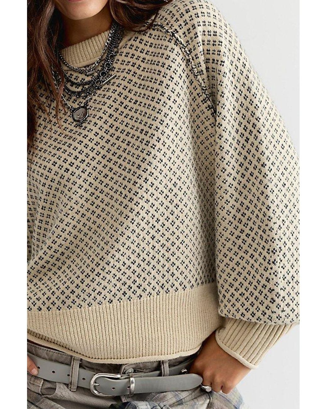 Free People Brown As If Crew Neck Pullover