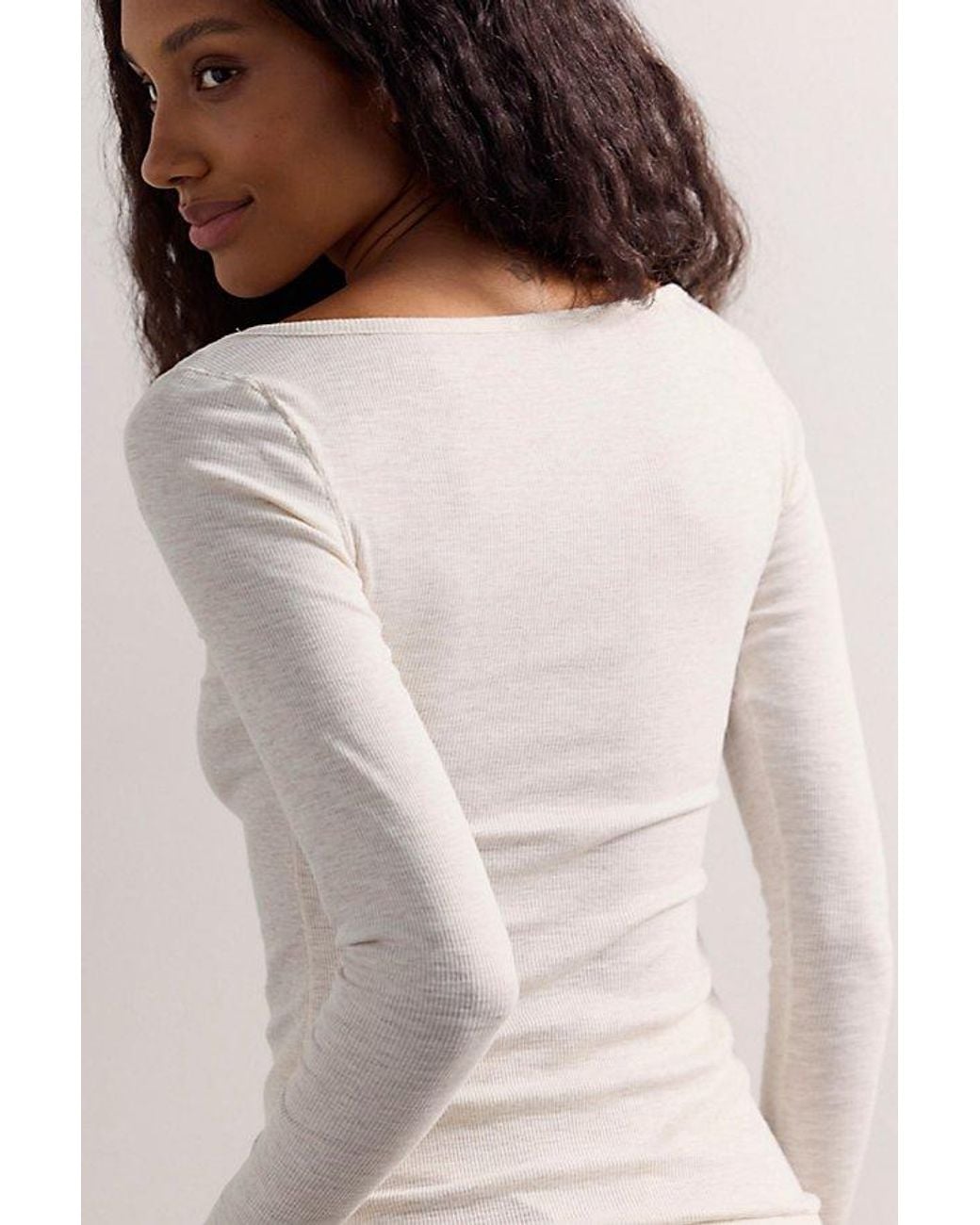 Intimately By Free People Gray Keeping It Light Ribbed Boat Neck Top By