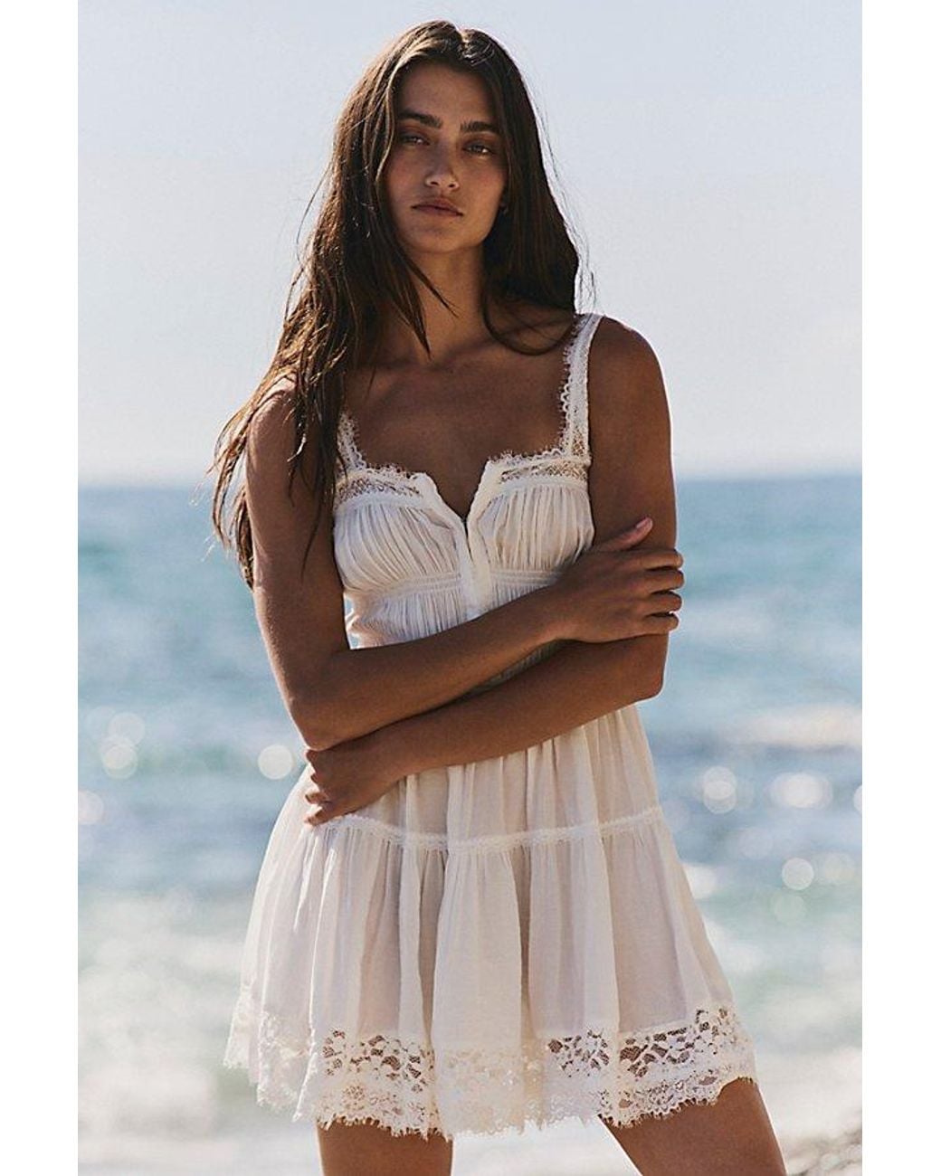 Free People Natural Love Mini Slip Dress By