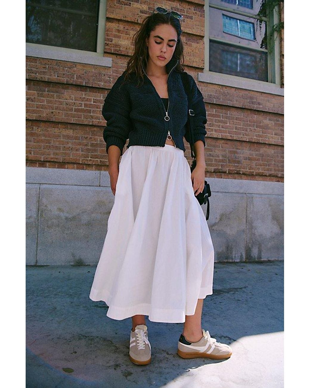 free-est Natural Lowen Midi Skirt