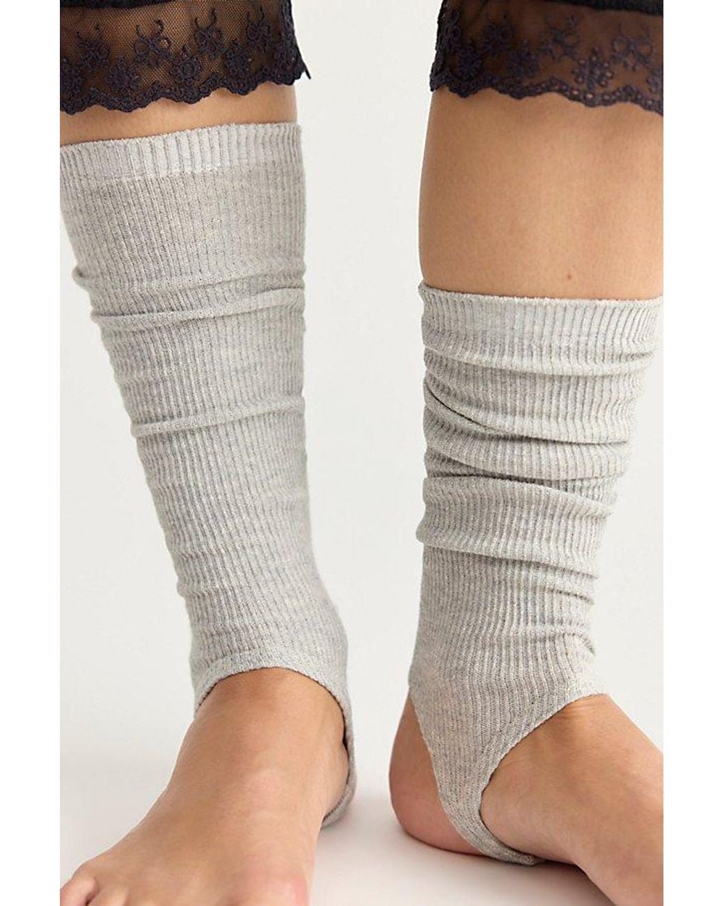 High Heel Jungle Black Marine Opaque Stirrup Socks