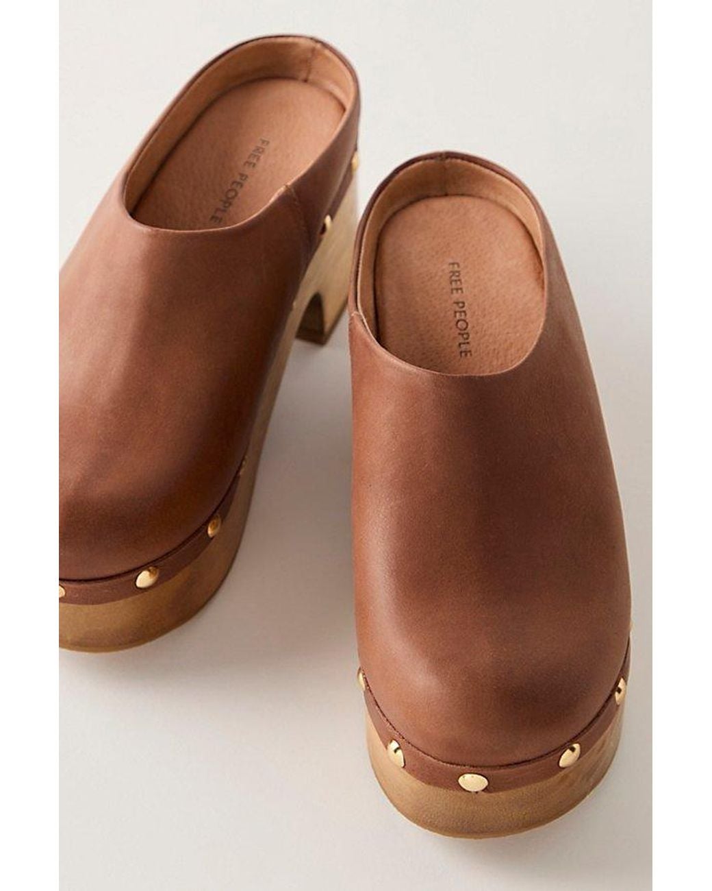 Free People Brown Calli Clogs