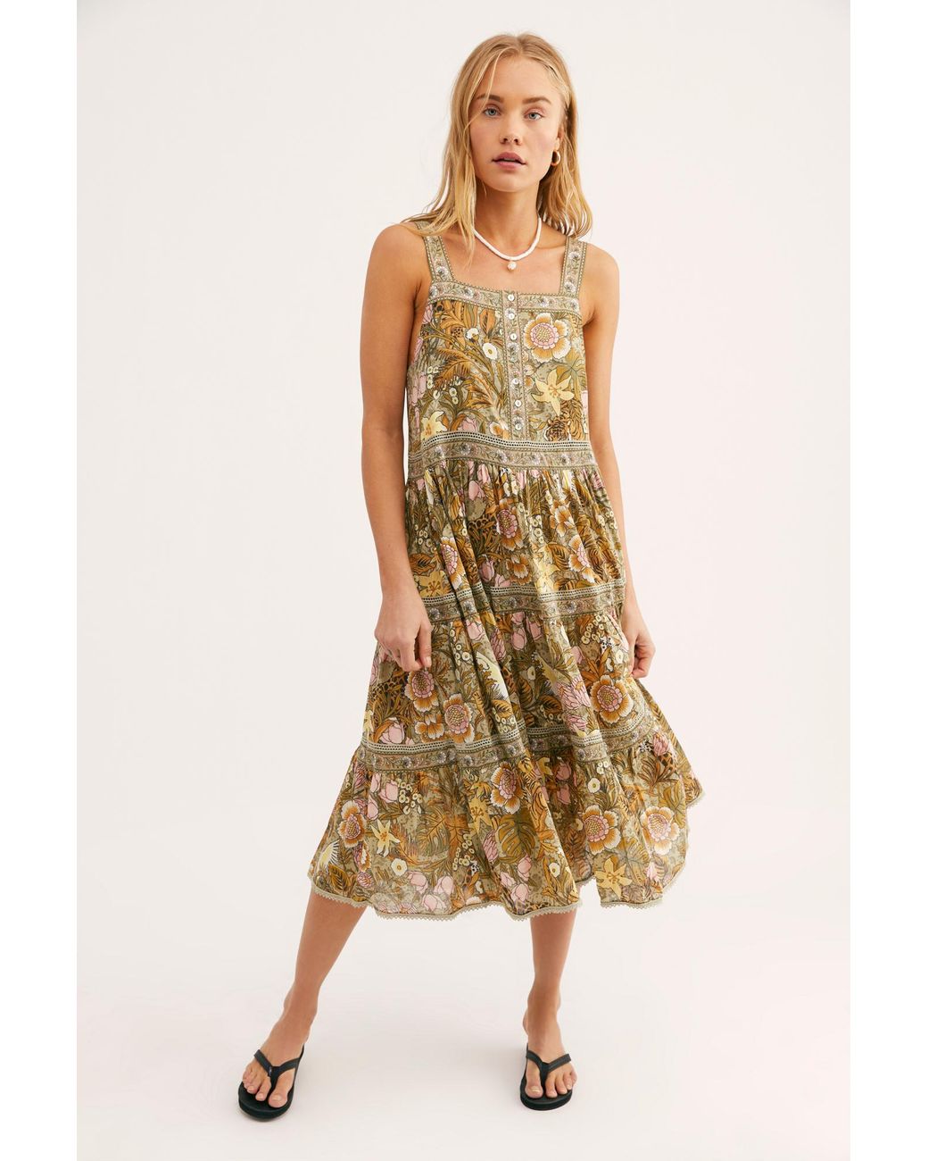 Free People Jungle Midi Sundress in Green Lyst