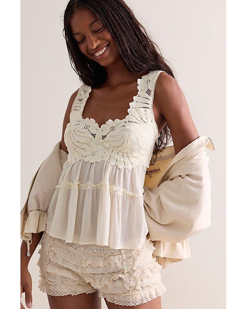 Intimately By Free People Brown Petal Party Shapeless Cami By
