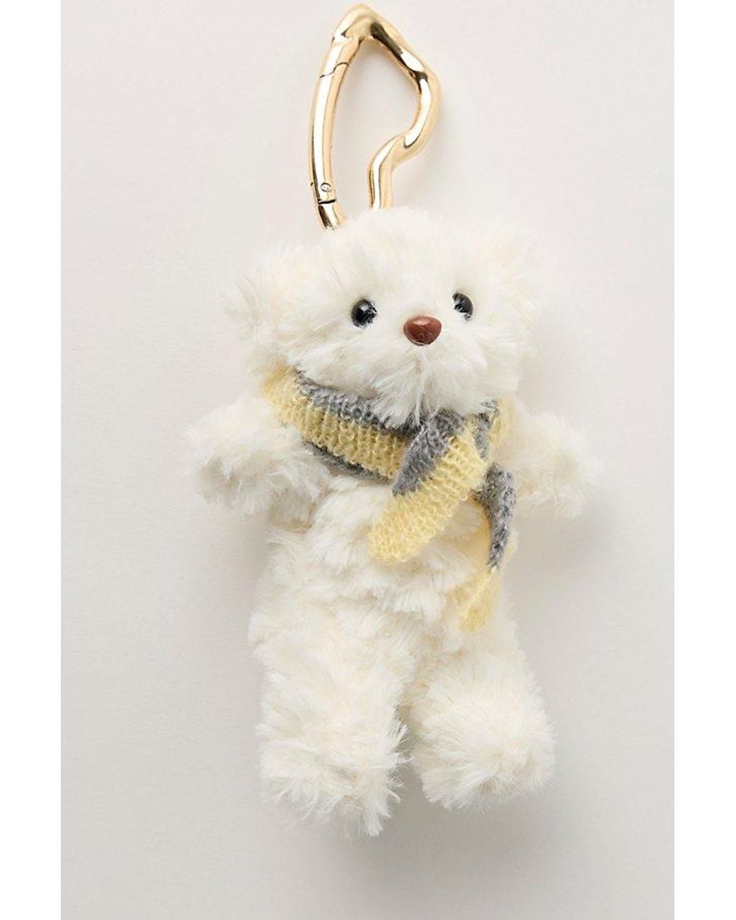 Free People Natural Fuzzy Bear Bag Charm