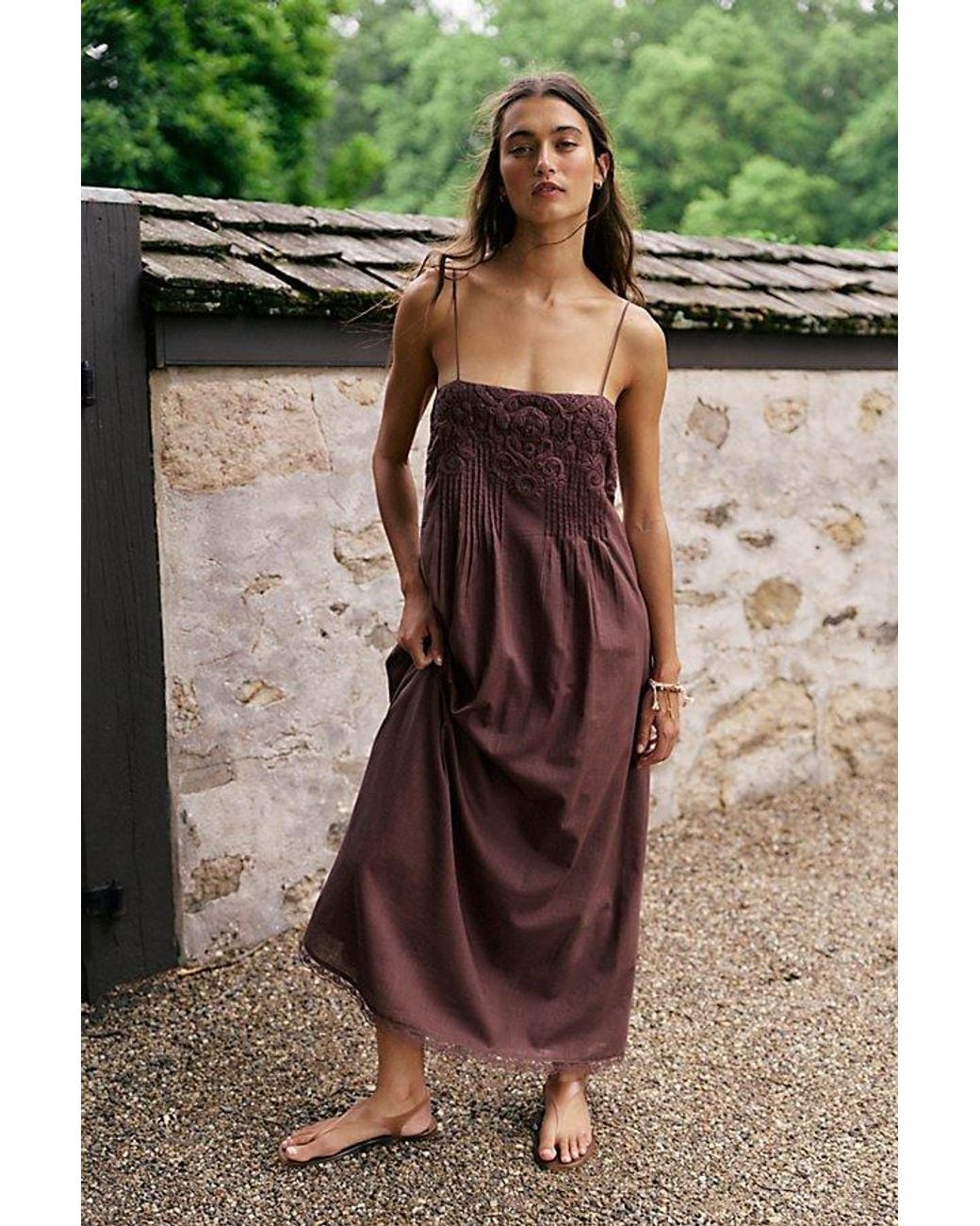Free People Brown Sky Dancing Midi Dress