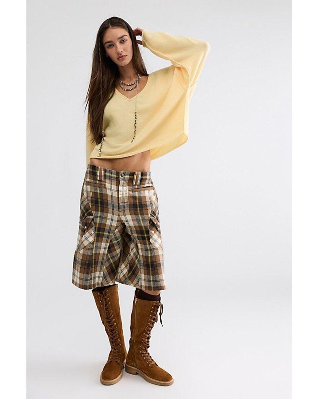 Free People Natural See Me V-Neck Knit Pullover