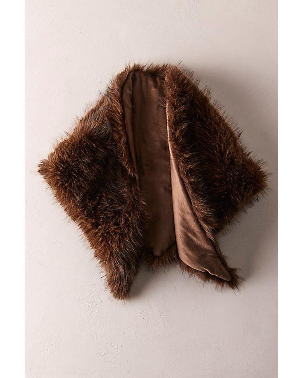 Free People Blue Ice Breaker Faux Fur Shawl