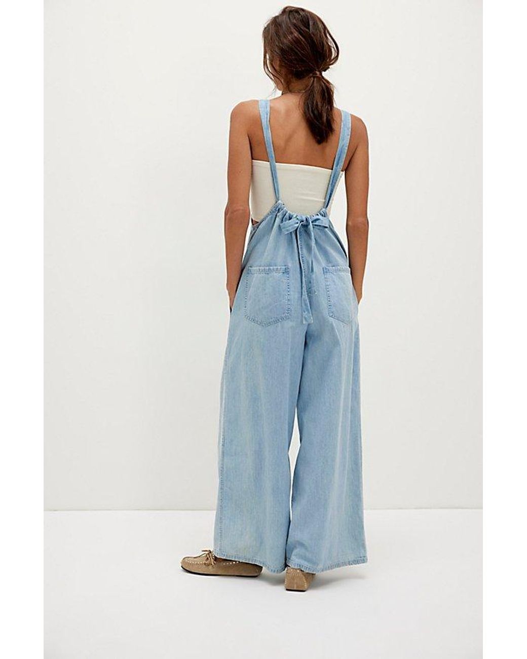 Free People Blue Freebird Jumpsuit