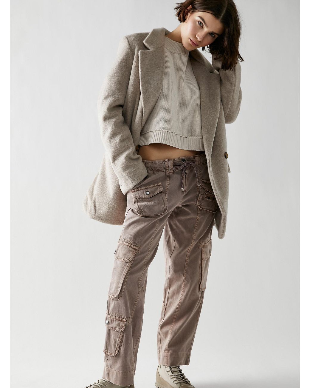 Free People Tahiti Cargo Pants in Natural Lyst
