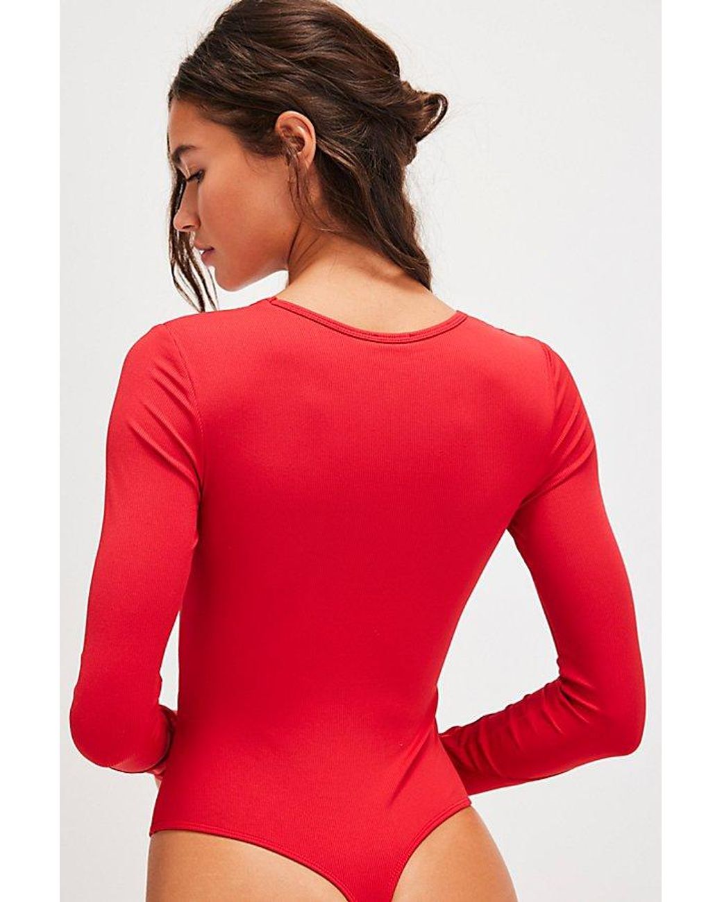 Intimately By Free People Red Victoria Plunge Bodysuit
