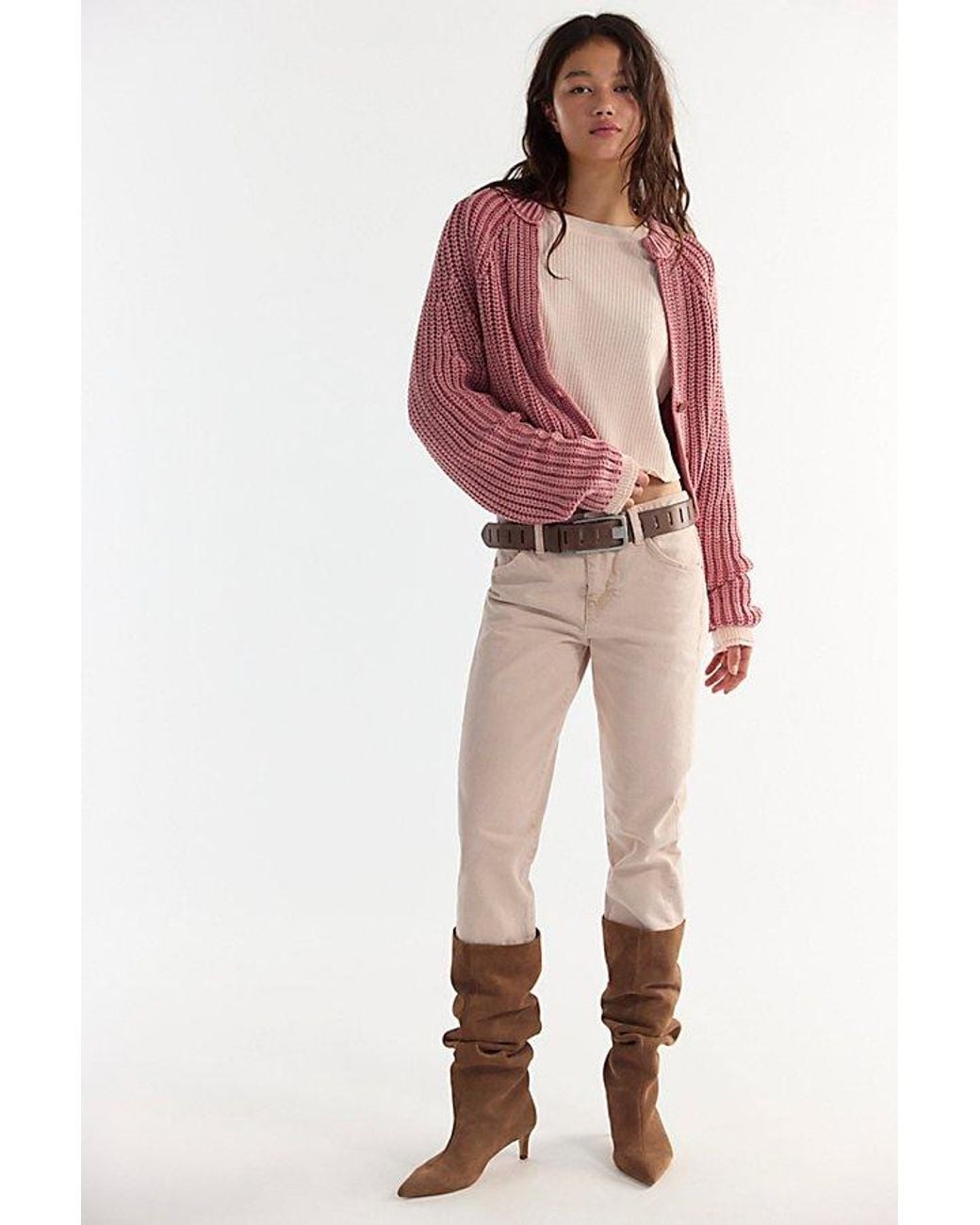 Free People Red Sweet Nothing Cotton Cardi