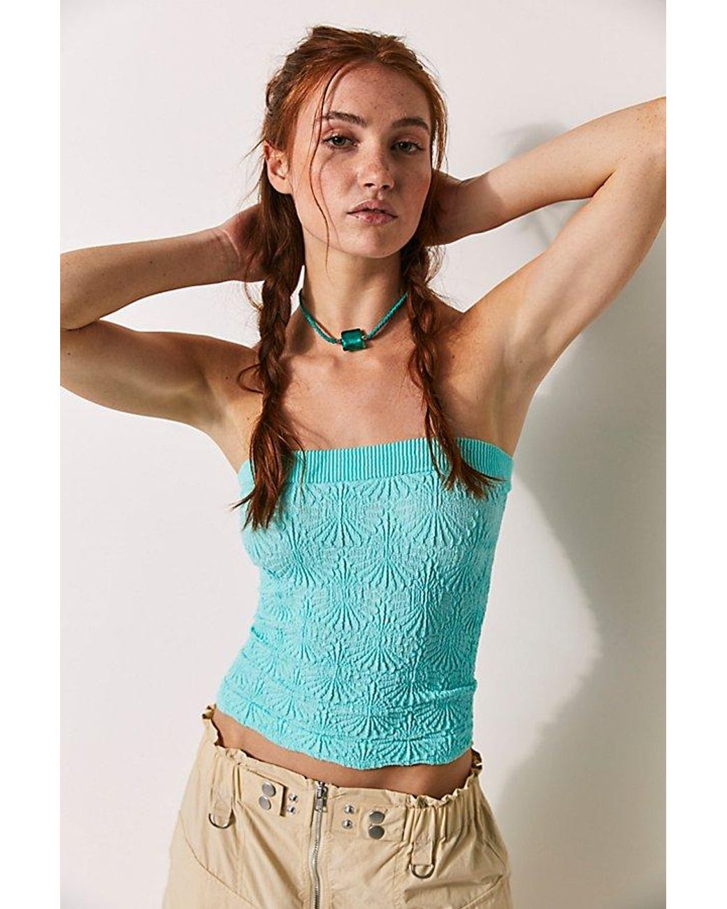Free People Love Letter Tube Top in Blue