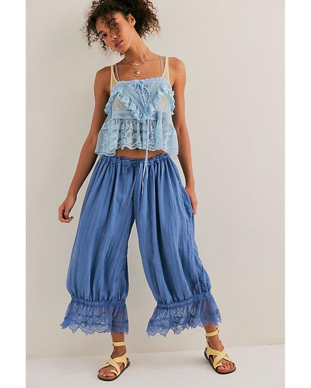 Free People Forever Young Bloomer Pants in Blue | Lyst