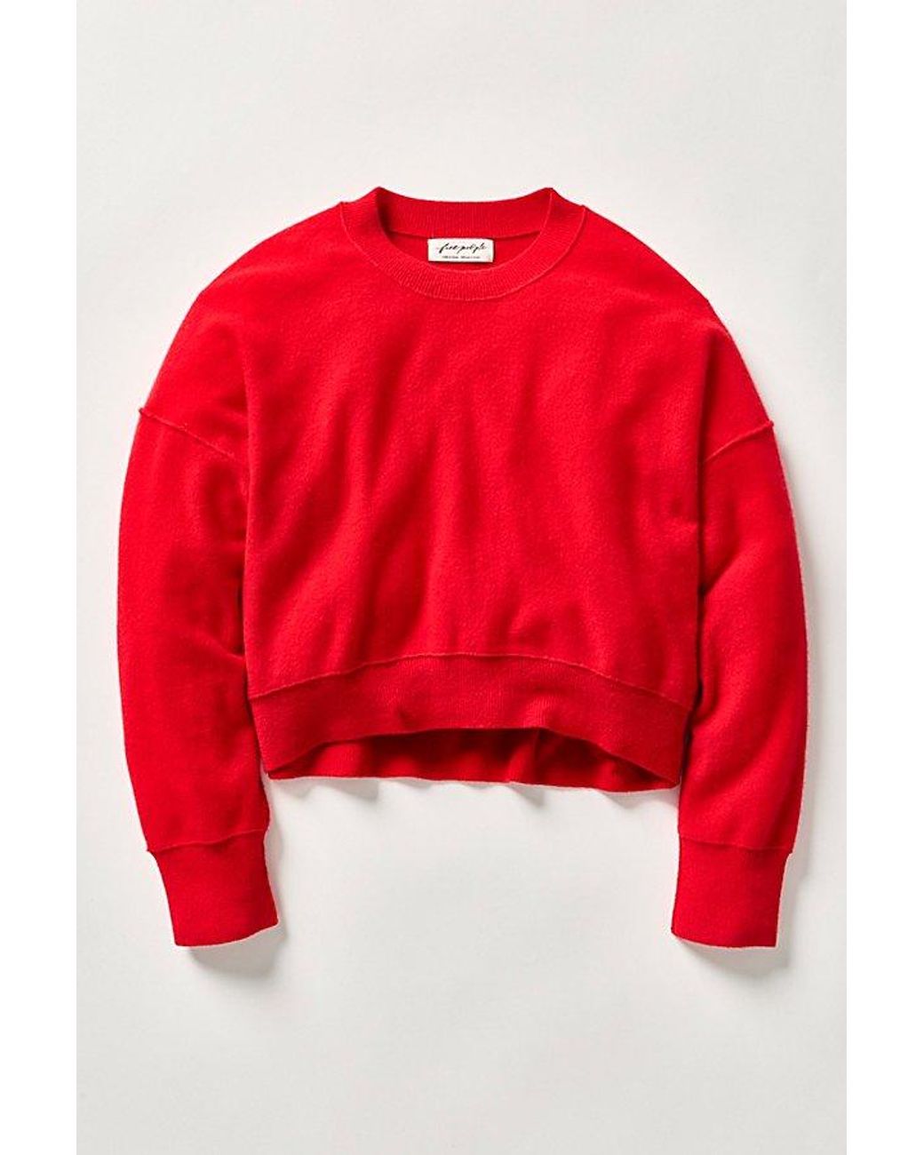 Free People Red Solstice Cashmere Pullover