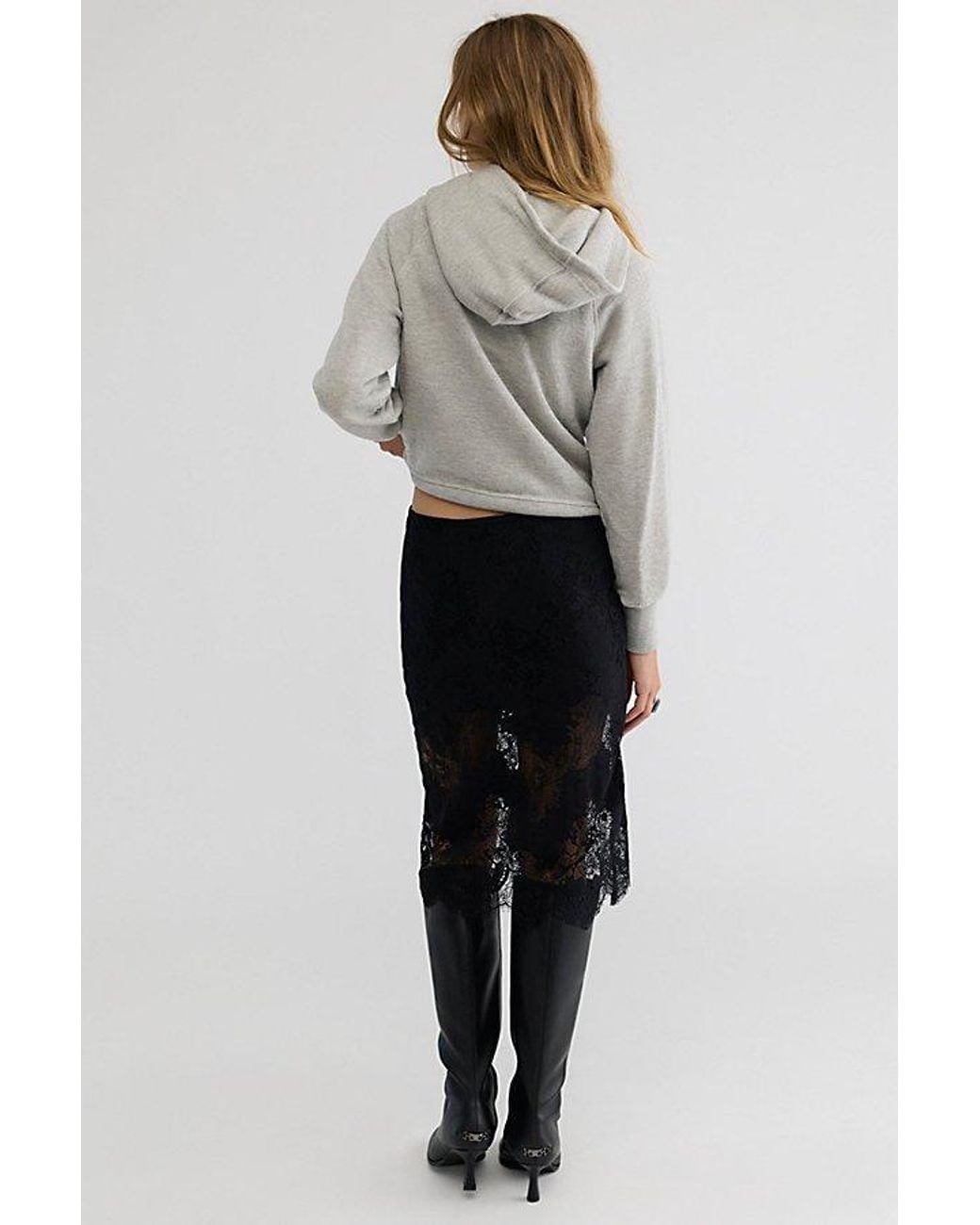 Free People Natural Karma Lace Column Midi Skirt
