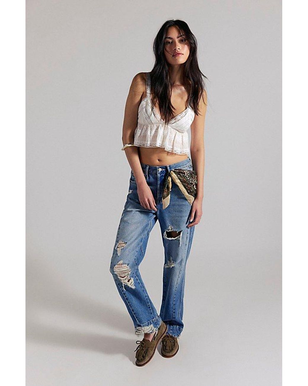 Free People Blue We The Free Benny Boat Shoes
