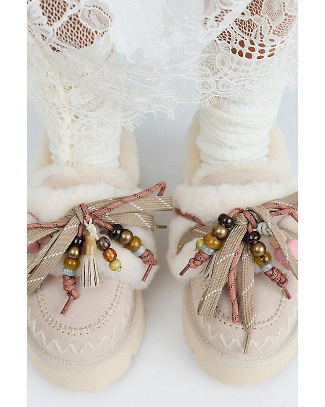 Nan-Ku Couture Natural Iceland Shearling Moccasins