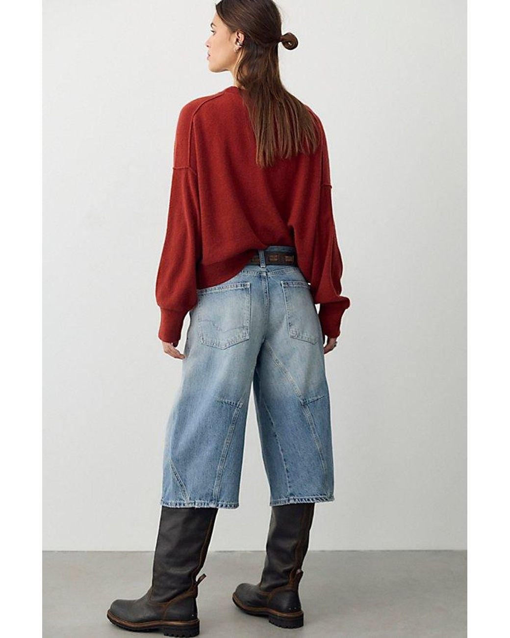 Free People Blue Jax Articulated Cropped Jeans
