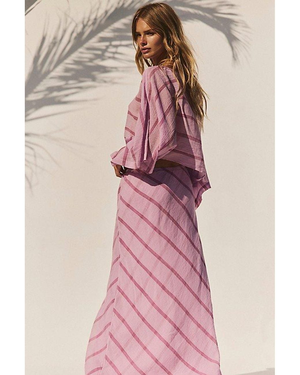 free-est Pink Paula Patterned Skirt Set By