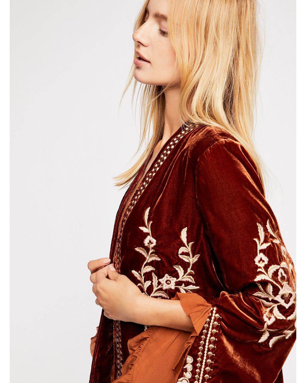 Free People Paisley Park Jacket in Brown Lyst