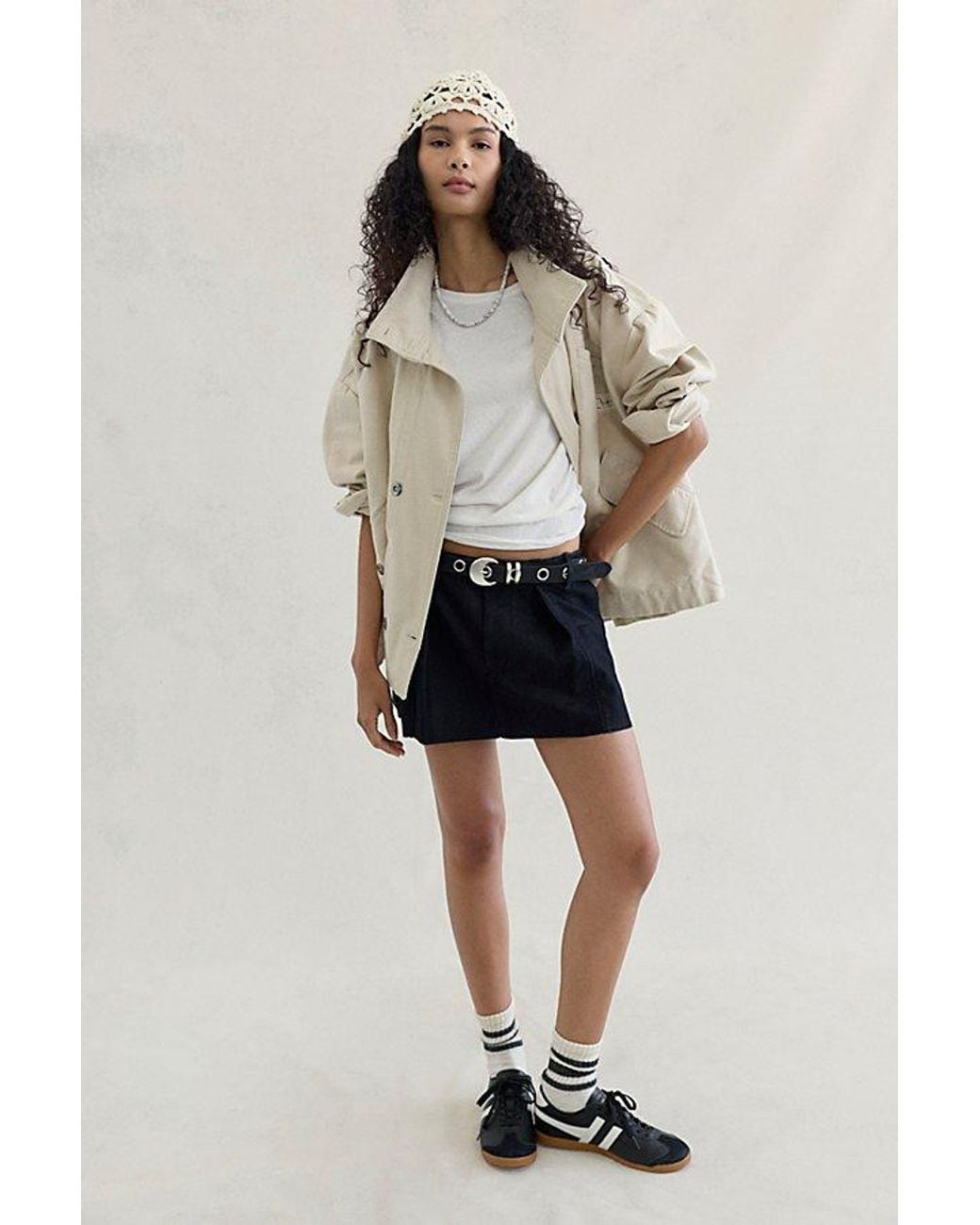Free People Black Riverfront Vegan Mini Skirt