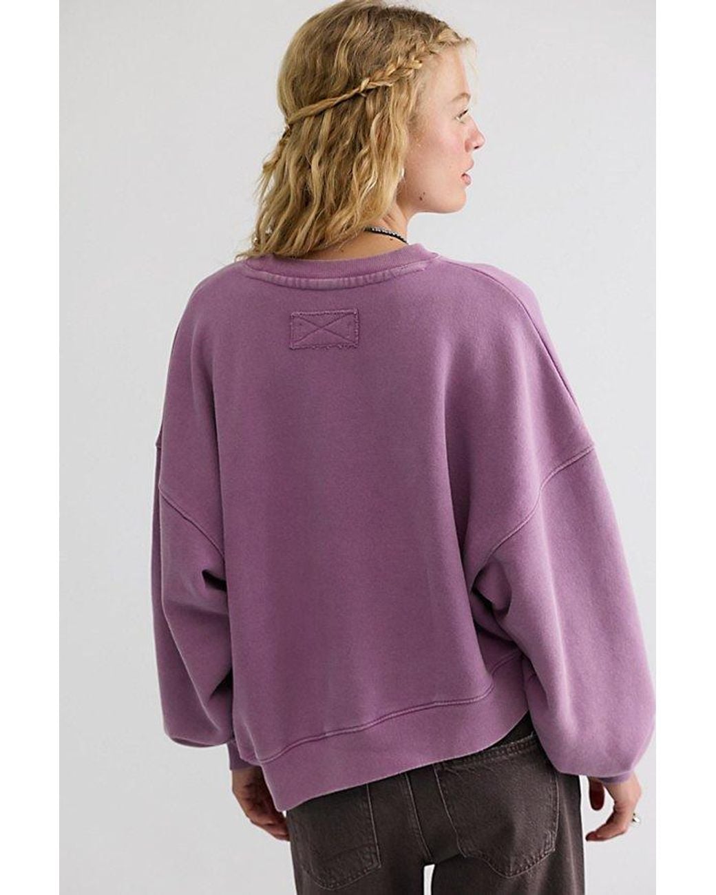 Free People Purple Jj Asymmetric Sweatshirt