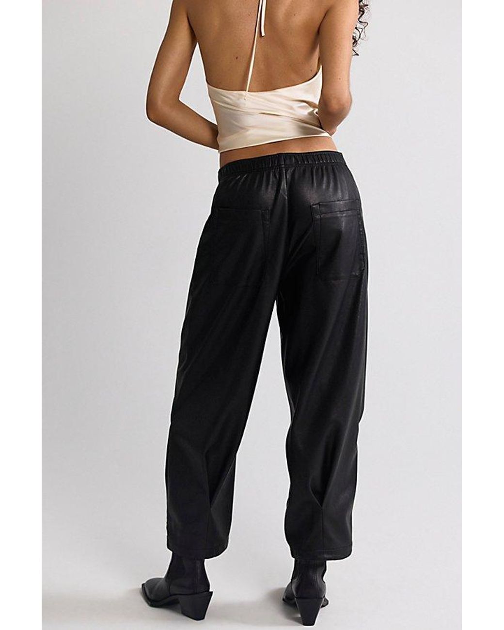 Free People Black We The Free Nice Choice Vegan Pull-On Pants