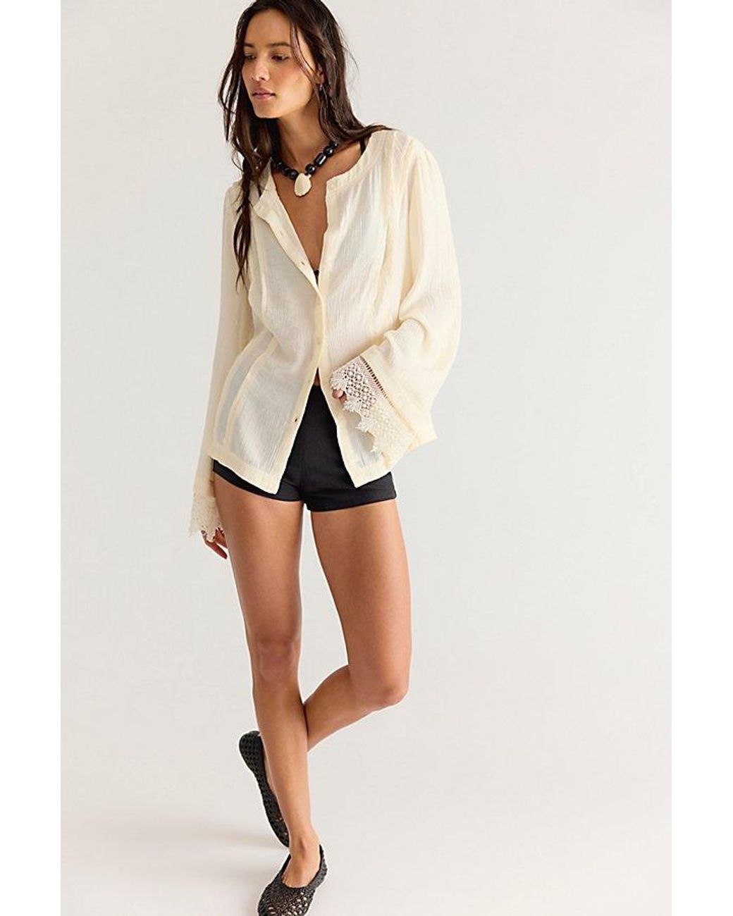 Free People Natural Donni Blouse