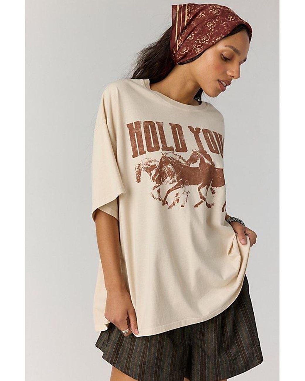 Daydreamer Natural Hold Your Horses Tee By